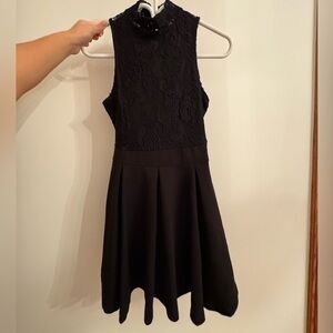 Revamped Black Lace Detail Dress with Built-in Shorts